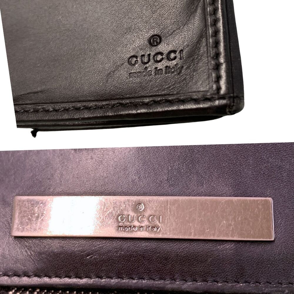 Gucci GG Canvas Leather Long Wallet Black Bifold Snap Flap Women's - Picture 5 of 13